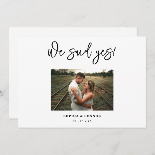 Mariage Elopement photo moderne Faire-part (Devant / Derrière)