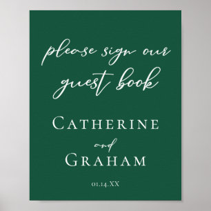 Mariage Emerald Green Signer Notre Poster Livre d'