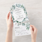 Mariage Emerald Greenery en une seule invitation (Déchirure)