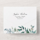 Mariage Emerald Greenery en une seule invitation (Verso)