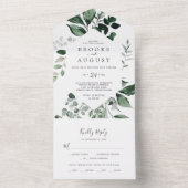 Mariage Emerald Greenery en une seule invitation (À l'intérieur)