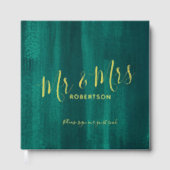 Mariage émeraude vert et or réel Foil Guestbook (Recto)