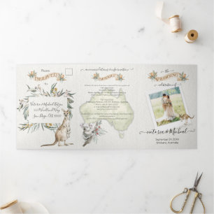 Mariage en Australie triple invitation