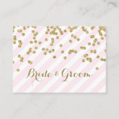 Mariage en bande rose or Table Place Cartes de rég (Dos)