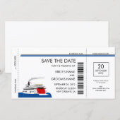 Mariage en bateau à rivière Enregistrer les cartes (Devant / Derrière)