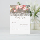 Mariage en bois de fleurs et dentelle RSVP (Debout devant)