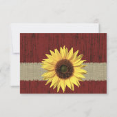 Mariage en bois d'écorce et tournesol RSVP (Devant)