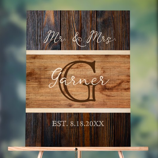 Mariage en bois rustique Tone M. Mme SYMBOLE ACryl (Neutre)
