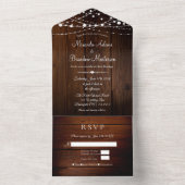 Mariage en bois rustique tout en un Faire-part de  (À l'intérieur)