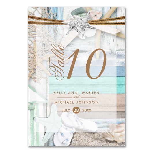 Mariage en bord de mer - Carte de table (Par défaut)