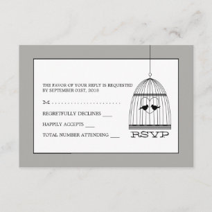 Mariage en cage cardiaque vintage RSVP