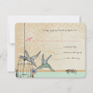 Mariage en cage d'oiseaux Vintage lunatique RSVP