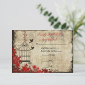 Mariage en cage d'oiseaux vintage RSVP rouge (Debout devant)
