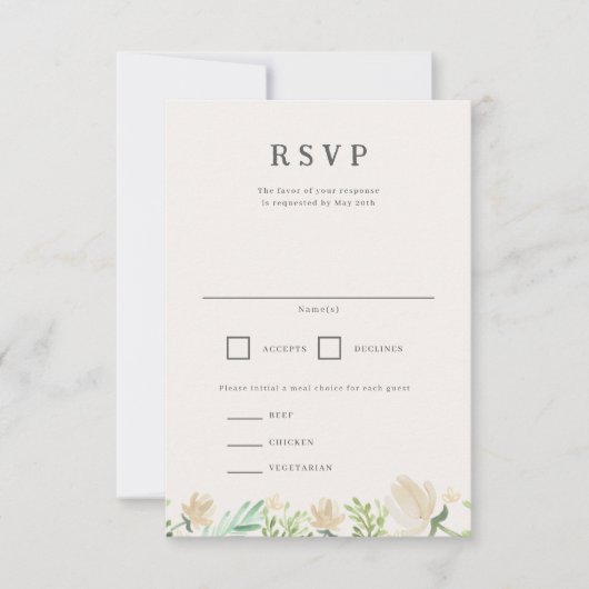 Mariage en crête florale RSVP (Devant)