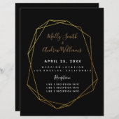 mariage en cristal noir géométrique PROGRAMME or (Devant / Derrière)