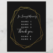 mariage en cristal noir géométrique PROGRAMME or (Dos)