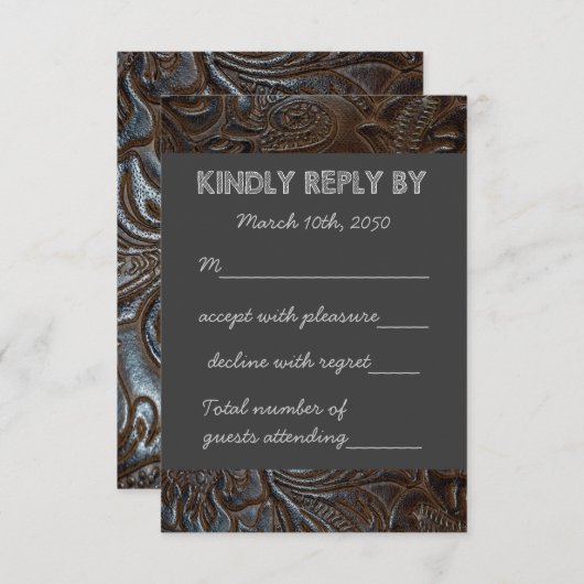 Mariage en cuir à outils RSVP (Devant / Derrière)