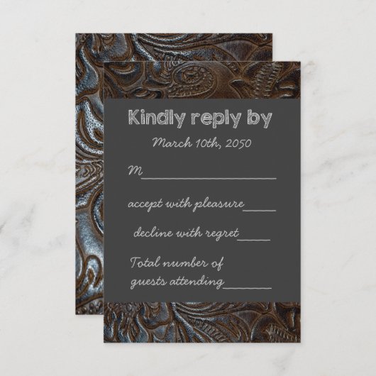 Mariage en cuir à outils RSVP (Devant / Derrière)