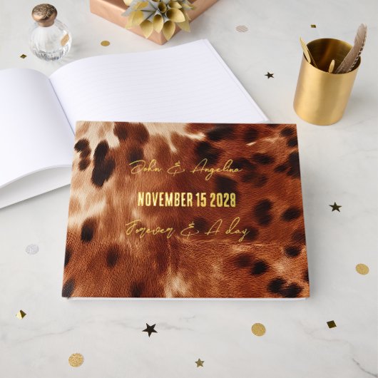 Mariage en cuir de vache noir crème marron (Recto ouvert)