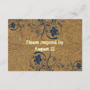 Mariage en cuir et dentelle RSVP avec enveloppes
