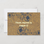 Mariage en cuir et dentelle RSVP avec enveloppes (Devant)