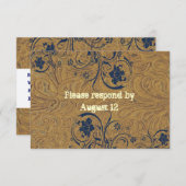 Mariage en cuir et dentelle RSVP avec enveloppes (Devant / Derrière)