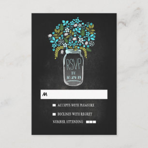 Mariage en damier à mâchoire floral RSVP