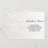 Mariage en dentelle blanche / Faire-part d'élopeme (Devant / Derrière)