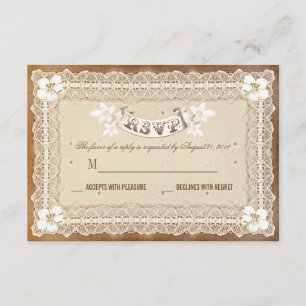 Mariage en dentelle blanche vintage RSVP