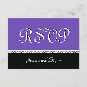 Mariage en dentelle PURPLE et NOIRE RSVP V16