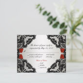 Mariage en dentelle rouge, blanche et noire RSVP (Debout devant)