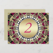 Mariage en dentelle vintage Numéro de table Carte (Devant / Derrière)