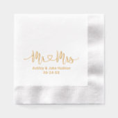Mariage en écriture Mr et Mrs Cœur Or (Recto)