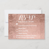 Mariage en feuille d'or rose de luxe RSVP (Devant)