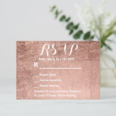 Mariage en feuille d'or rose de luxe RSVP (Debout devant)