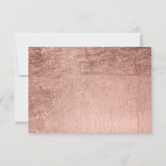 Mariage en feuille d'or rose de luxe RSVP (Dos)