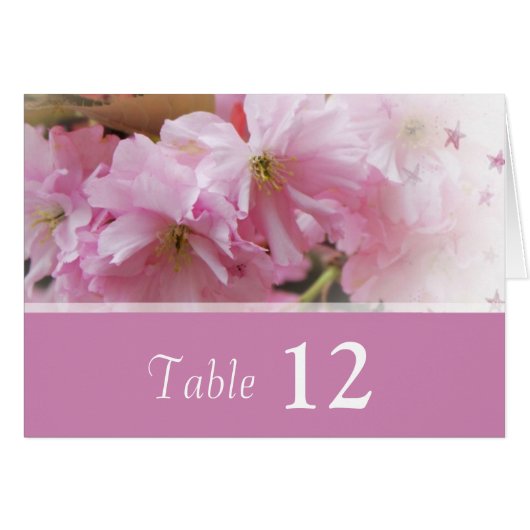 mariage en fleur de cerisier rose, numéro de table (Devant Horizontal)