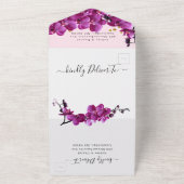 Mariage En Fleur Violet Tout En Une Invitation (Dehors)