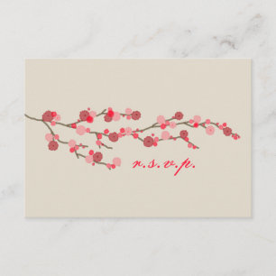 Mariage en fleurs de cerisier d'aquarelle RSVP