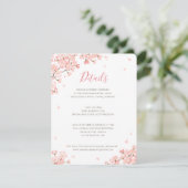 Mariage en fleurs de cerisier rose Détails Carte d (Debout devant)