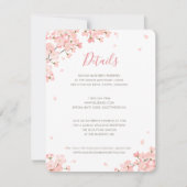 Mariage en fleurs de cerisier rose Détails Carte d (Devant)