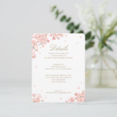 Mariage en fleurs de cerisier rose Détails Carte d (Debout devant)