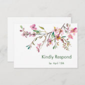 Mariage en fleurs de cerisier rose RSVP (Devant / Derrière)