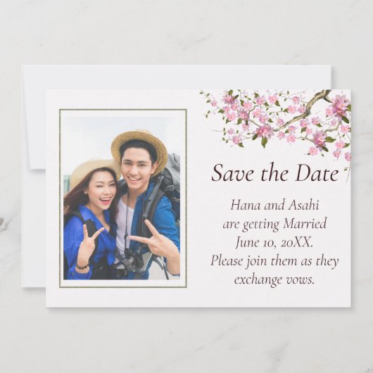 Mariage en fleurs japonais Enregistrer la carte de (Devant)