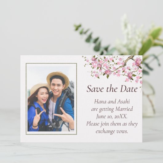 Mariage en fleurs japonais Enregistrer la carte de (Debout devant)