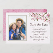 Mariage en fleurs japonais Enregistrer la carte de (Devant / Derrière)
