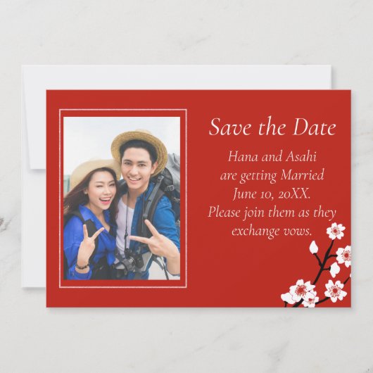 Mariage en fleurs japonais Enregistrer la carte de (Devant)