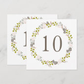 Mariage en forêt Rondelle rustique numéro de table (Devant / Derrière)