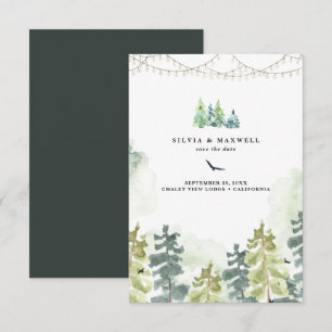 Mariage en forêt rustique, carte de sauvegarde de