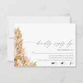 Mariage en herbe Boho Pampas moderne RSVP (Devant)